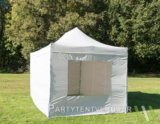 Easy up tent 3x4,5 meter voorkant schuin huren - Partytentverhuur Utrecht